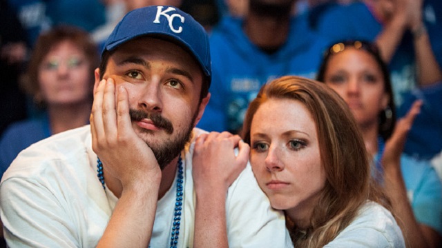 Kansas City Royals Fans Gather To Watch Game Seven Of World Series Against San Francisco Giants